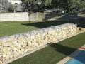 Gabion stone wall